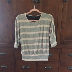 BCX Batwing grey pink black lace shirt